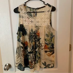 Azel hazel sleeveless crochet blouse